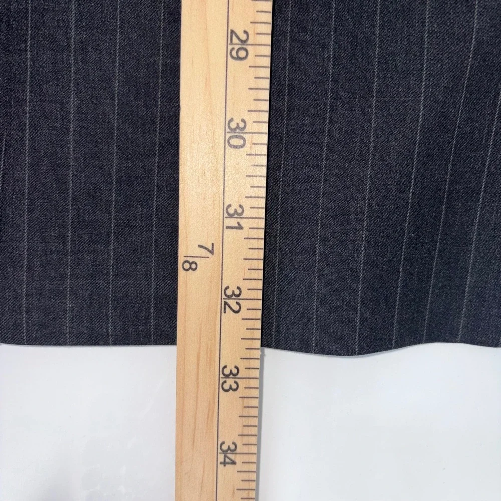 Brooks Brothers 1818 Madison Suit Mens 43L 37W Black Pinstripe Wool 2 Button